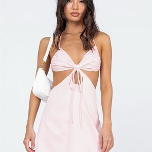 Princess Polly Blush Tie-Front Dress, Excellent Condition